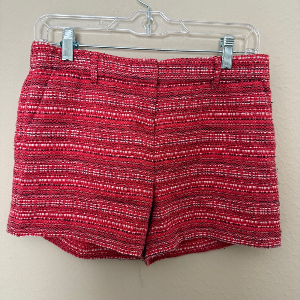 ARTISAN NY Pink/Orange TWEED Chino RETRO Shorts Women's Size 2 LOW RISE Pockets - Picture 1 of 6
